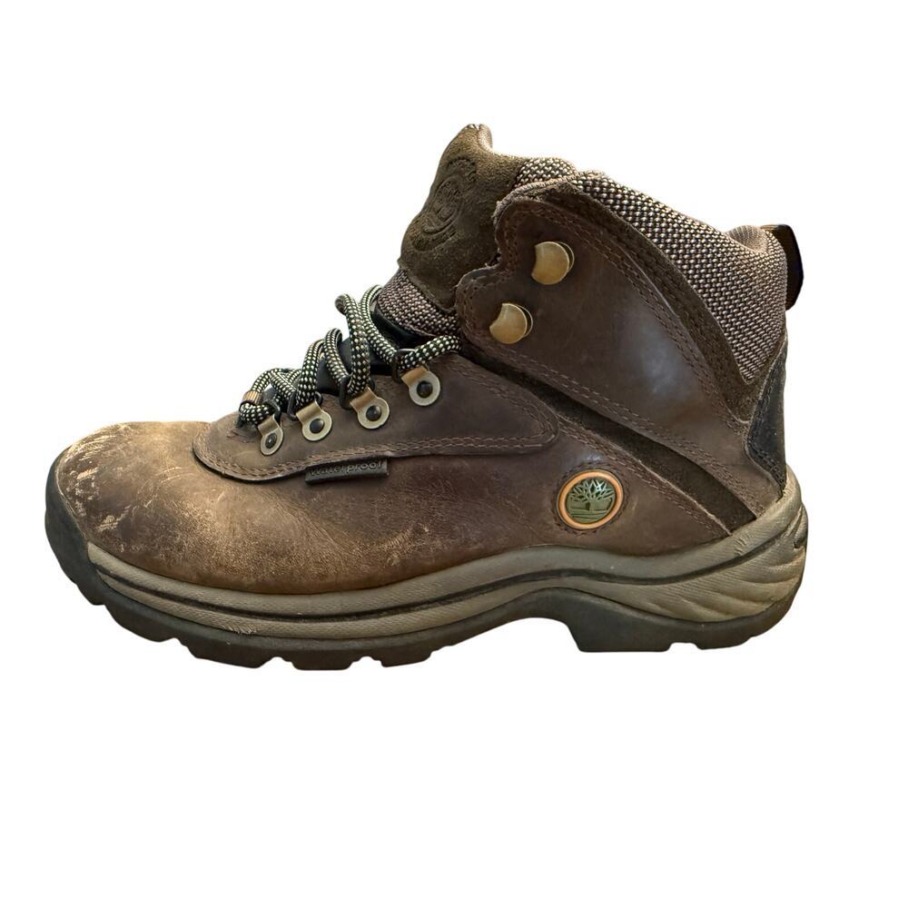 Timberland White Ledge Hiking Boots Women’s 7.5 Brown Leather Waterproof 12668